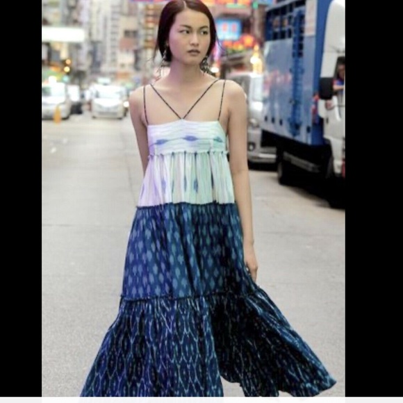 Free People Dress Mixed Print Swing Ruffle Tier 0 - Picture 2 of 7